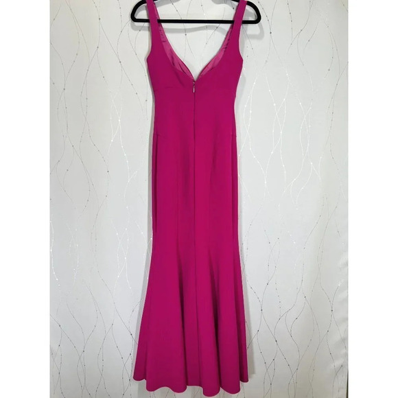 Nicole Miller Full Heart Dark Pink Formal Gown $420 - Picture 9 of 11